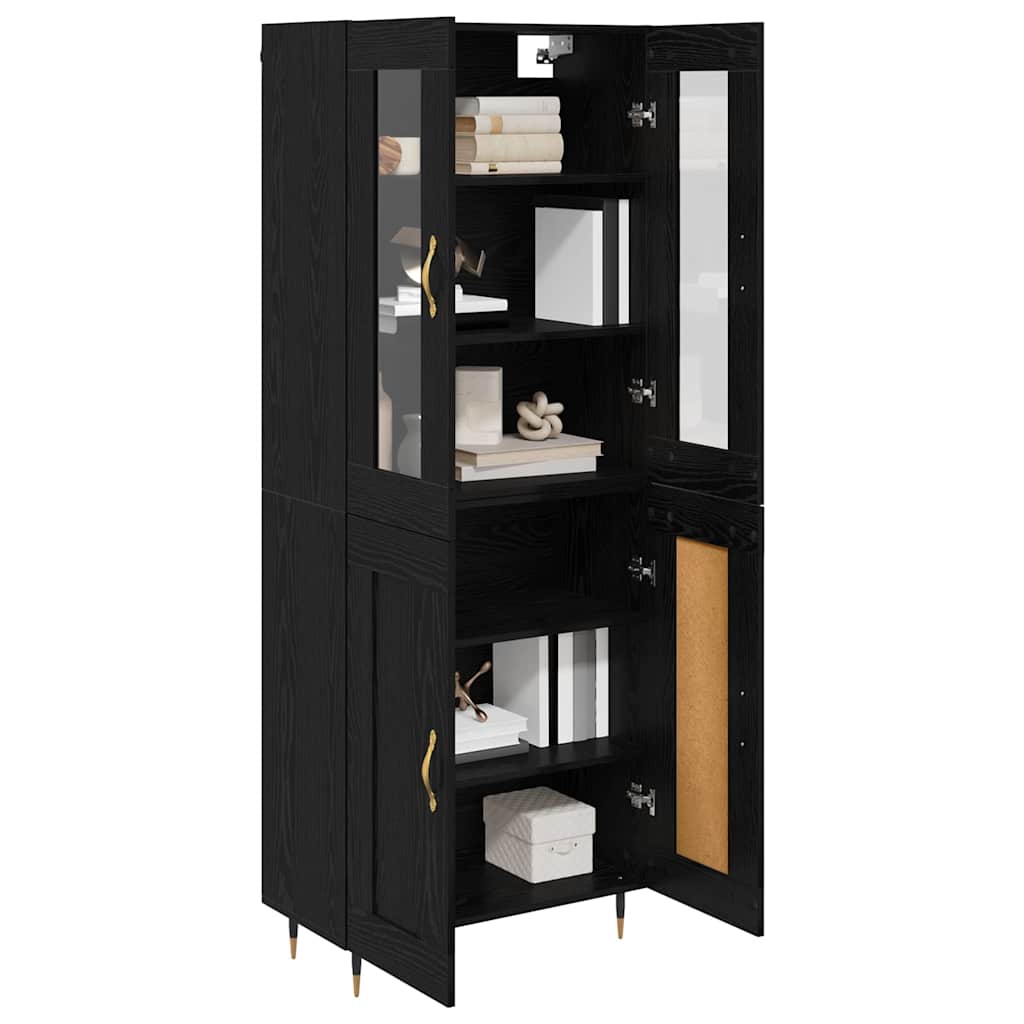 Haut Armoire 2 pcs Chêne noir Bois d'ingénierie - XIOS
