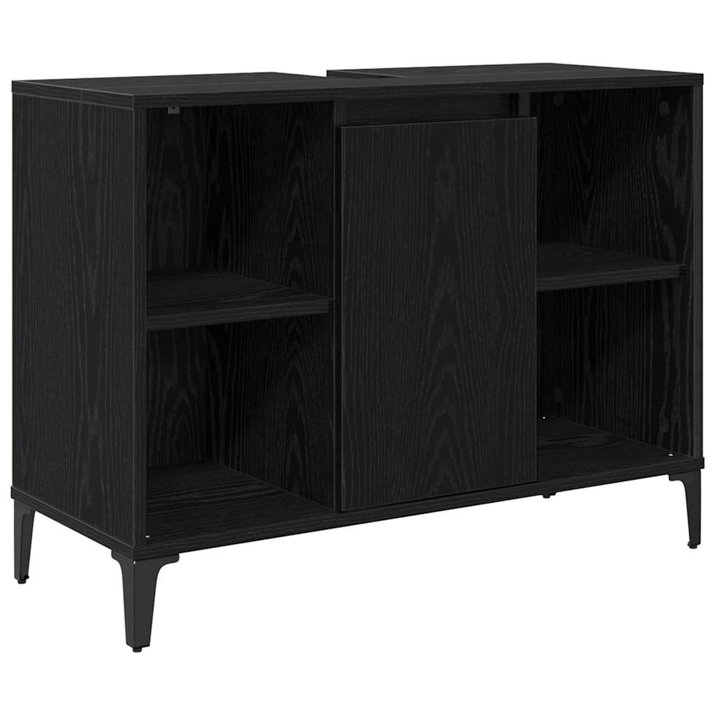 Ensemble de mobilier de salle de bain 3 pièces Chêne noir