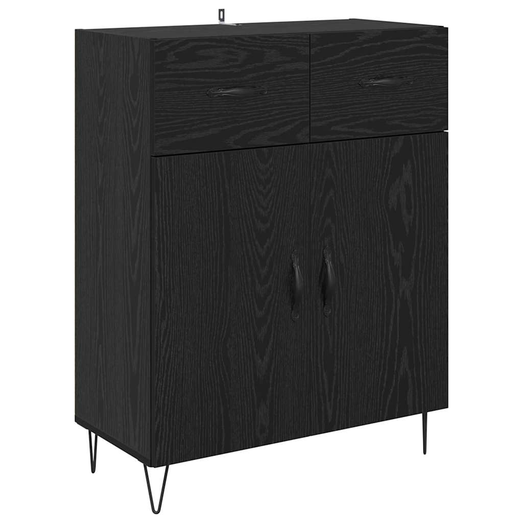 Haut Armoire Montage mural 2 pcs Chêne noir Bois d'ingénierie - XIOS