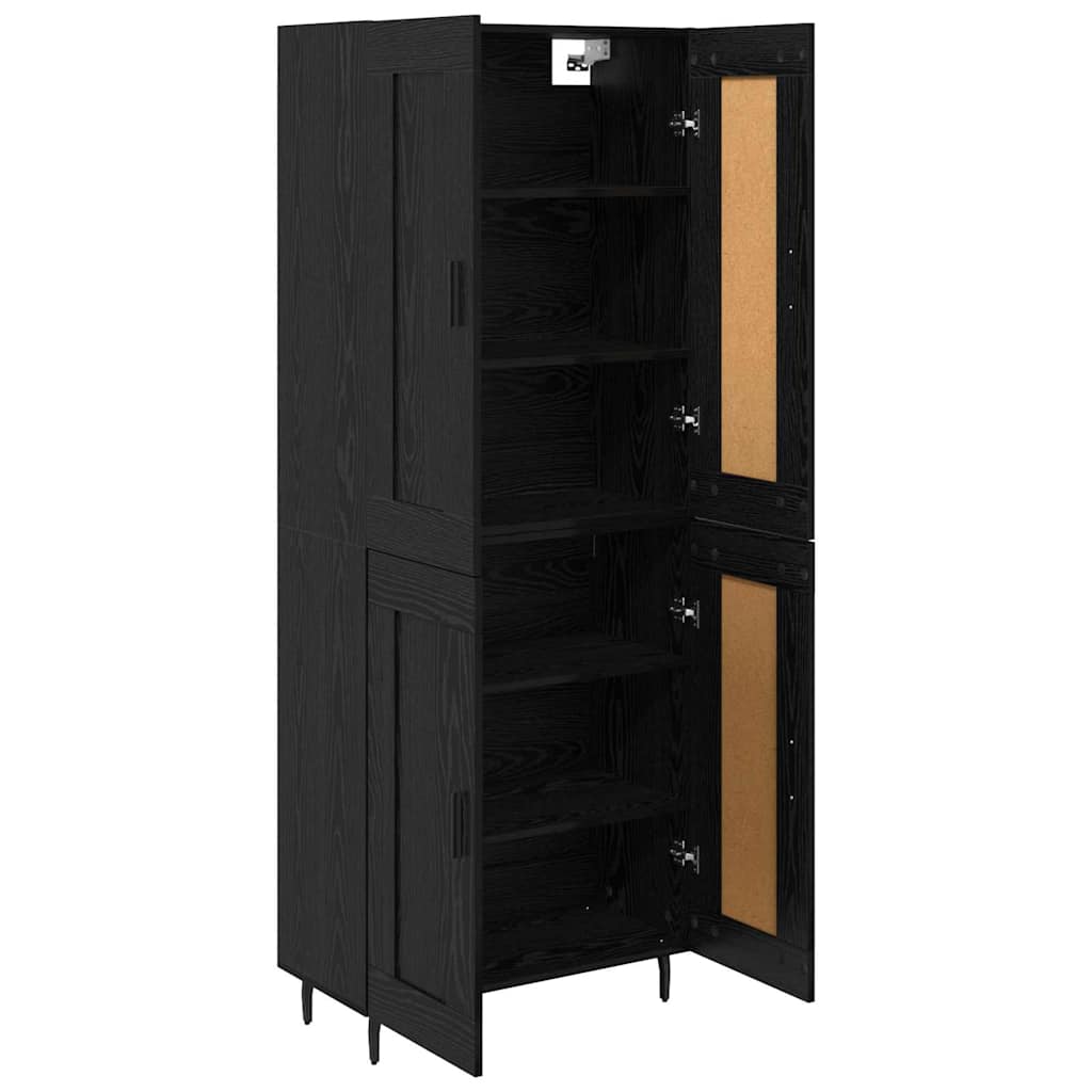 Haut Armoire Montage mural 2 pcs Chêne noir 69,5 x 34 x 180 cm - XIOS