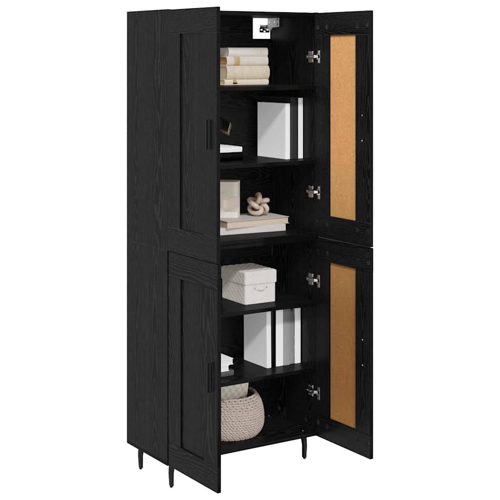 Haut Armoire Montage mural 2 pcs Chêne noir 69,5 x 34 x 180 cm - XIOS