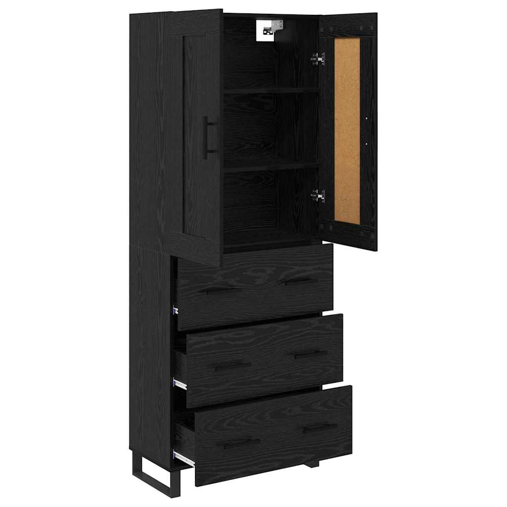Haut Armoire Montage mural 2 pcs Chêne noir Bois d'ingénierie - XIOS