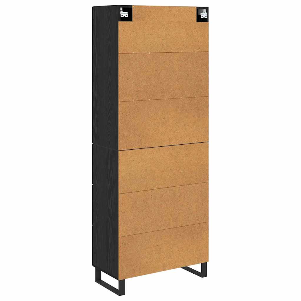 Haut Armoire Montage mural 2 pcs Chêne noir Bois d'ingénierie - XIOS