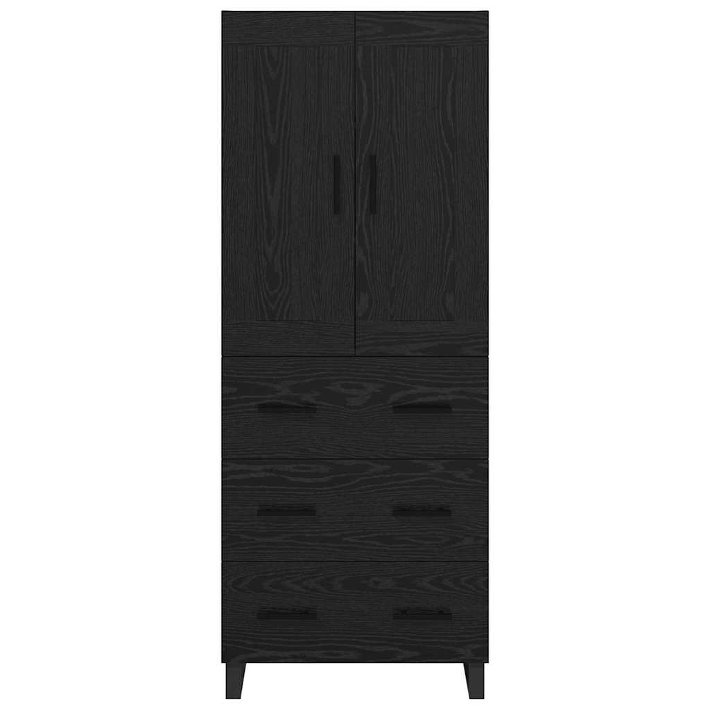 Haut Armoire Montage mural 2 pcs Chêne noir Bois d'ingénierie - XIOS