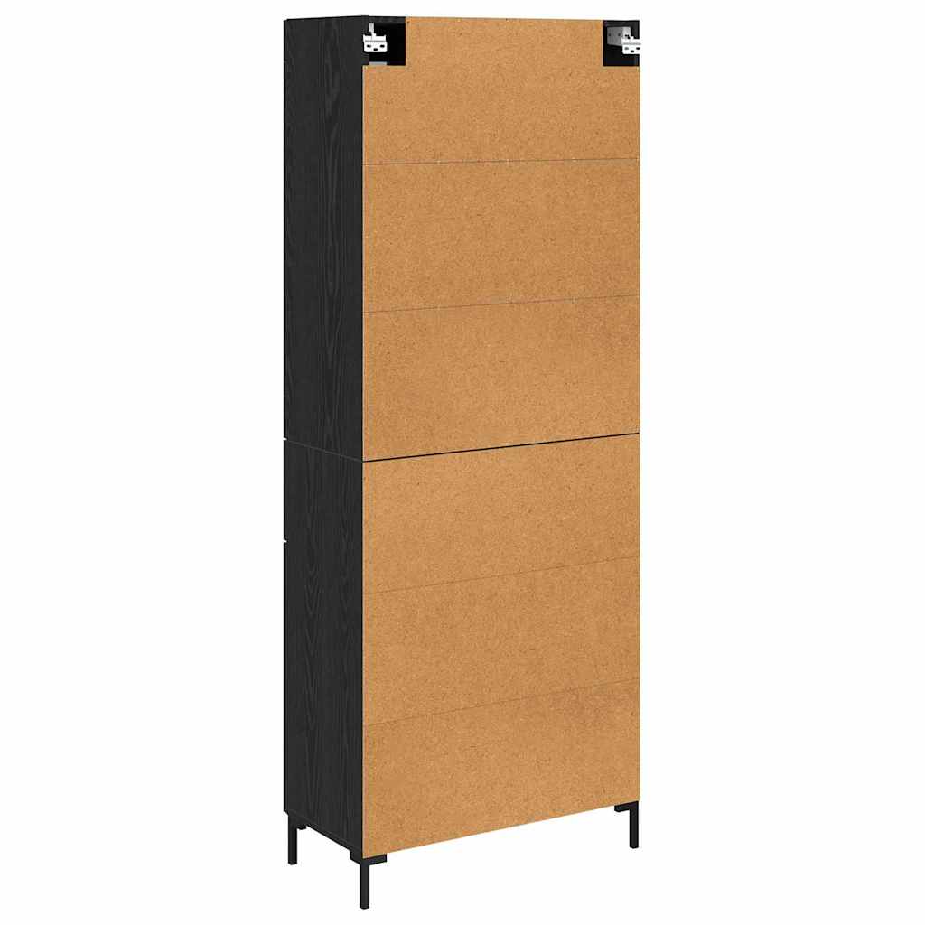 Haut Armoire avec tiroir 2 pcs Chêne noir Bois d'ingénierie - XIOS