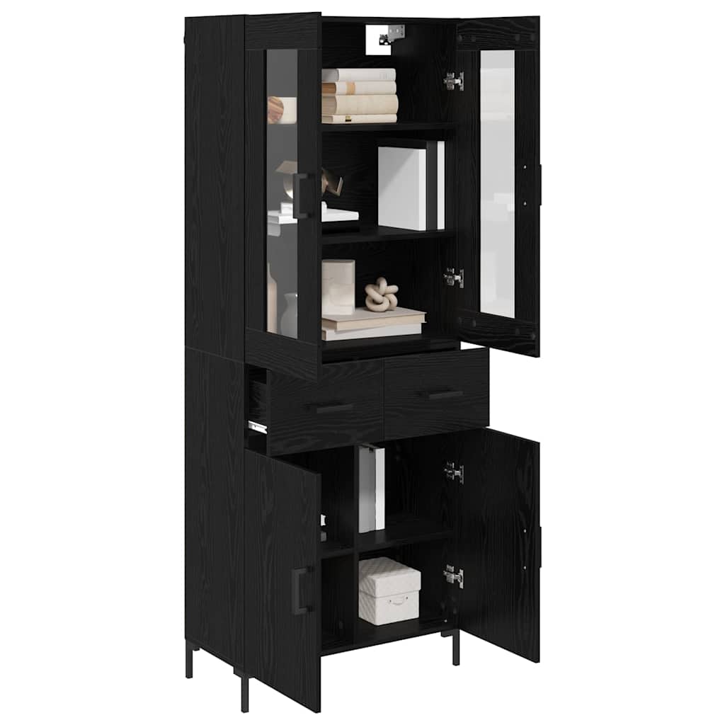 Haut Armoire avec tiroir 2 pcs Chêne noir Bois d'ingénierie - XIOS