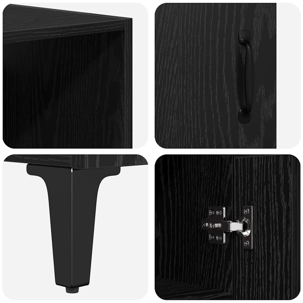 Buffet Montage mural 2 pcs Chêne noir Bois d'ingénierie - XIOS