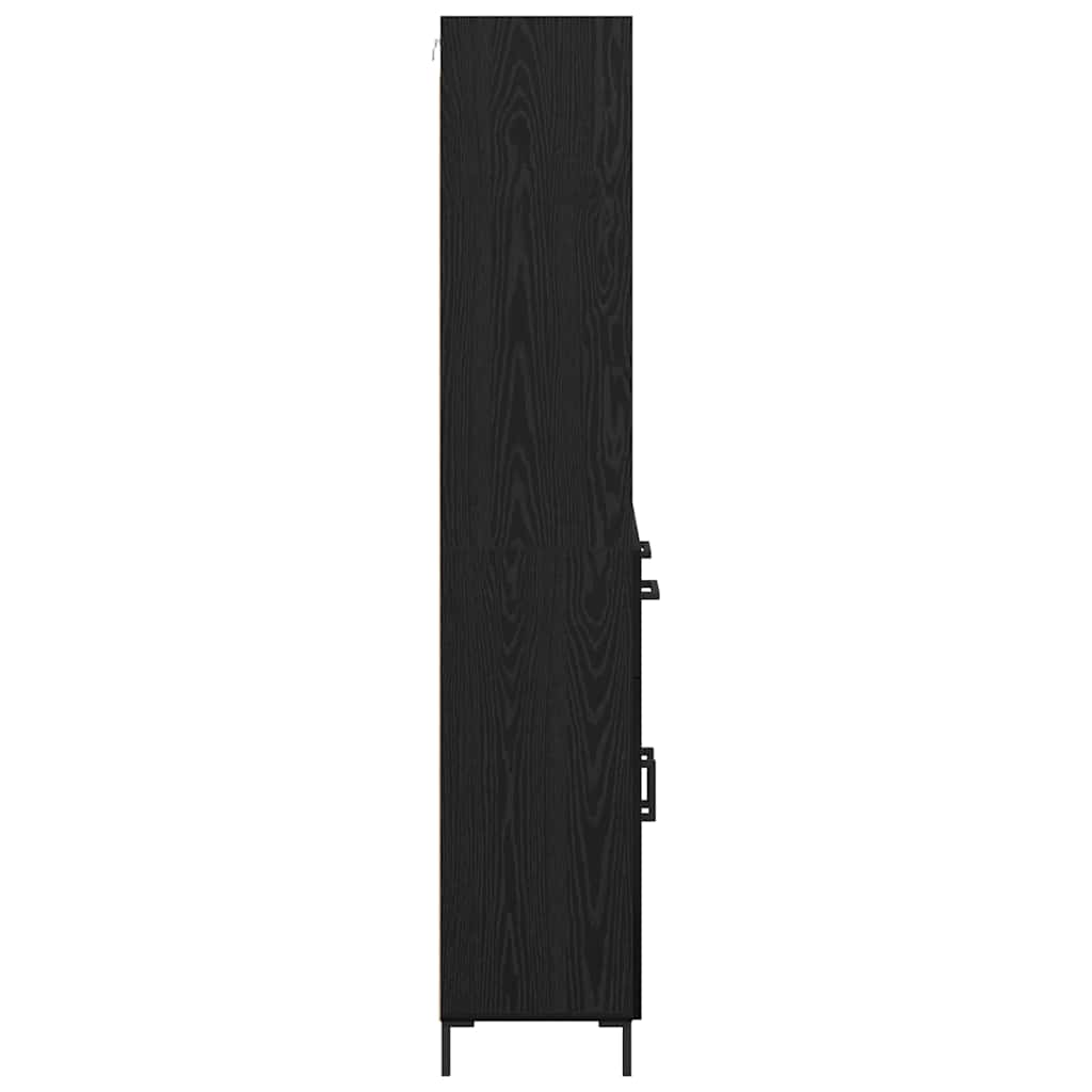 Haut Armoire Montage mural 2 pcs Chêne noir Bois d'ingénierie - XIOS