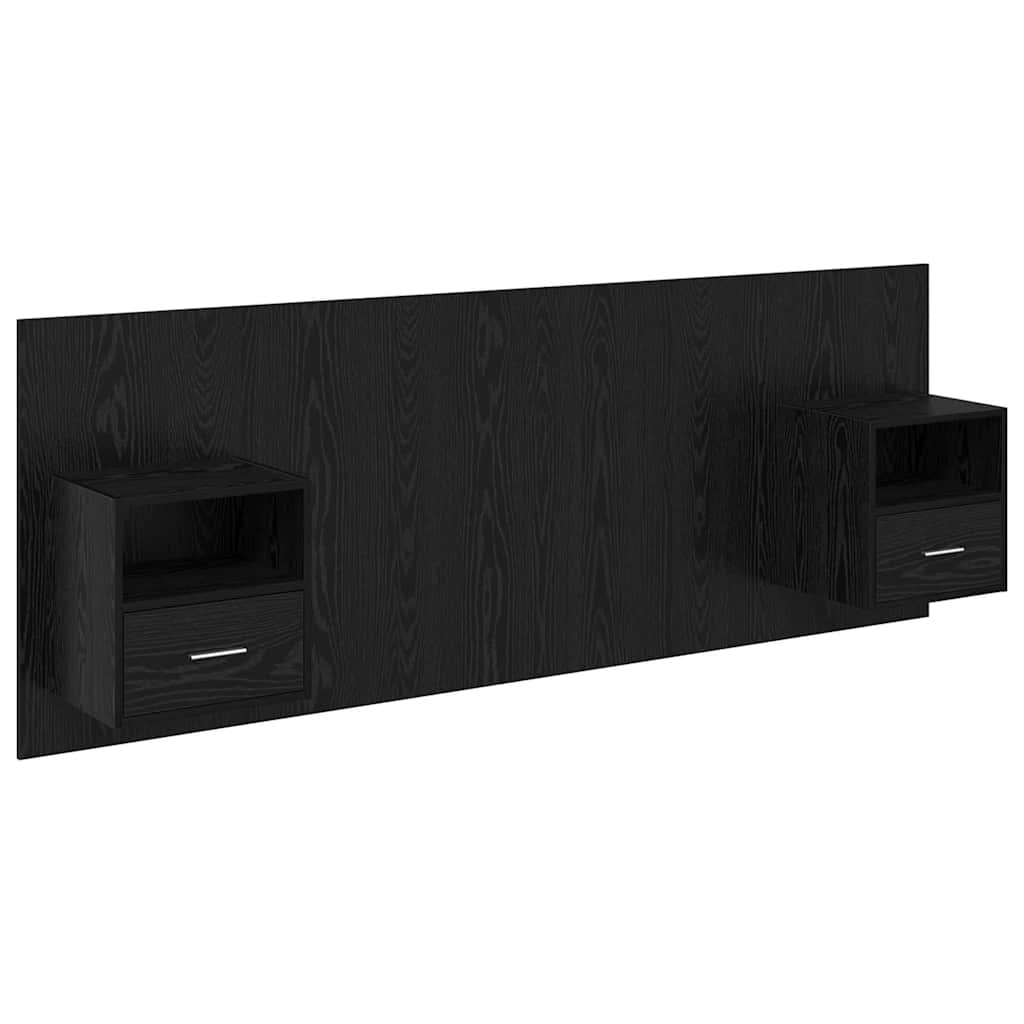 Tête de lit avec armoire 3 pcs Chêne noir Bois d'ingénierie - XIOS