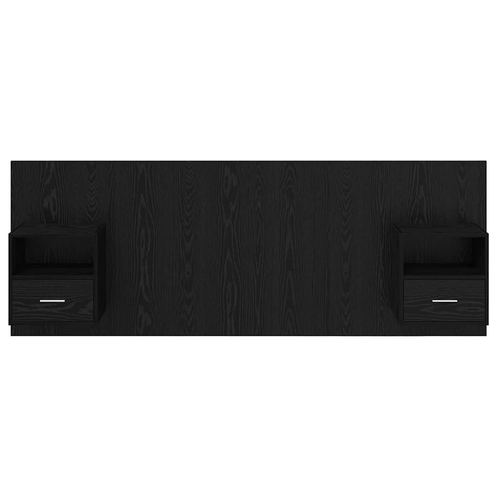 Tête de lit avec armoire 3 pcs Chêne noir Bois d'ingénierie - XIOS