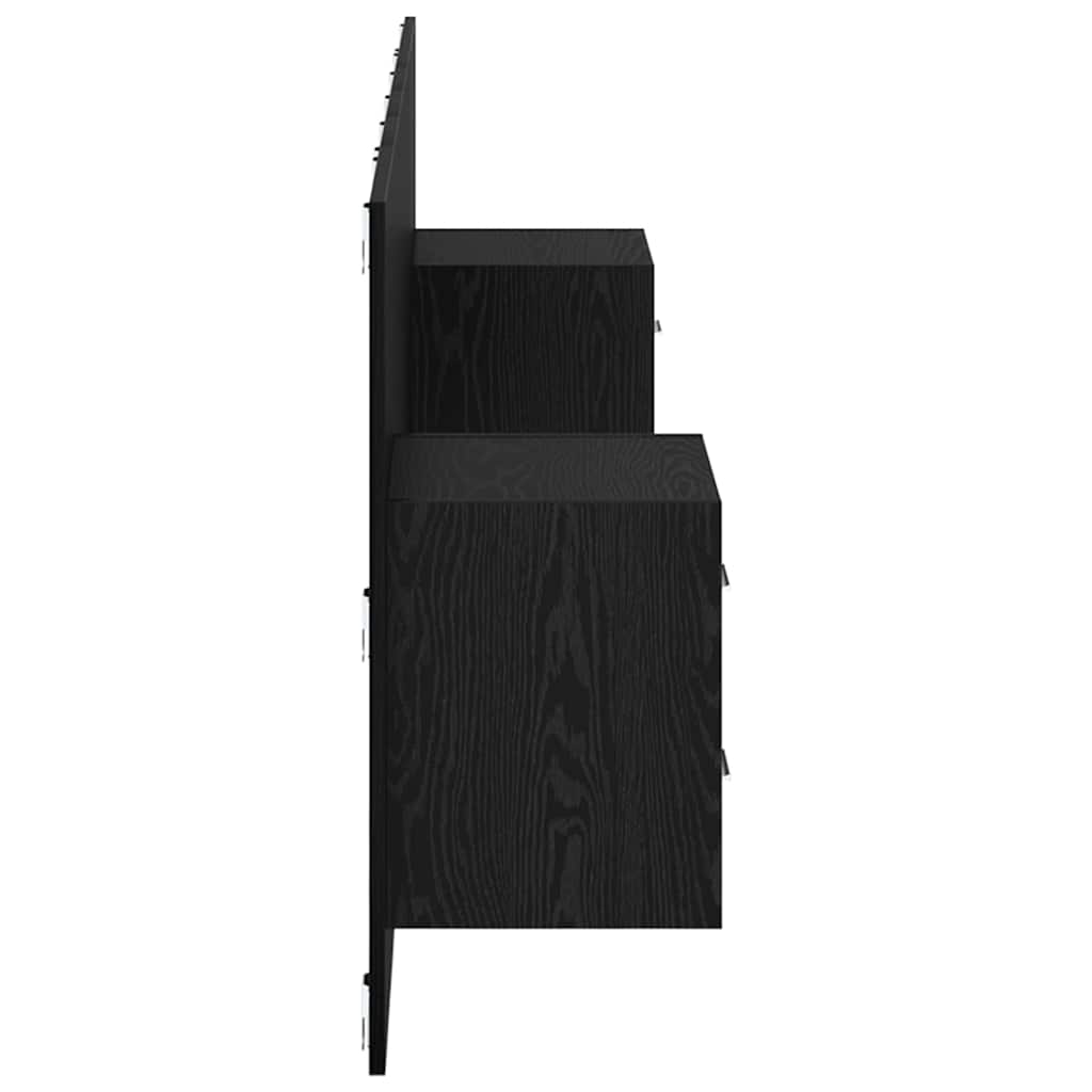 Tête de lit avec armoire 3 pcs Chêne noir Bois d'ingénierie - XIOS