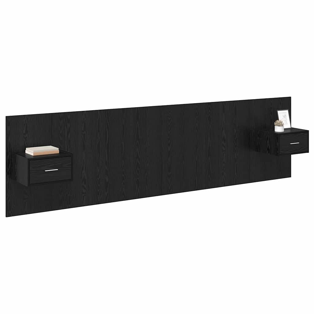 Tête de lit avec armoire 3 pcs Chêne noir Bois d'ingénierie - XIOS