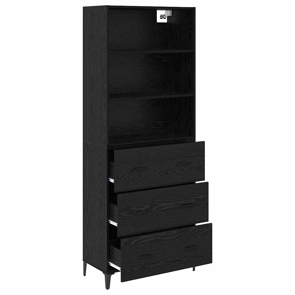 Buffet Montage mural 2 pcs Chêne noir Bois d'ingénierie - XIOS