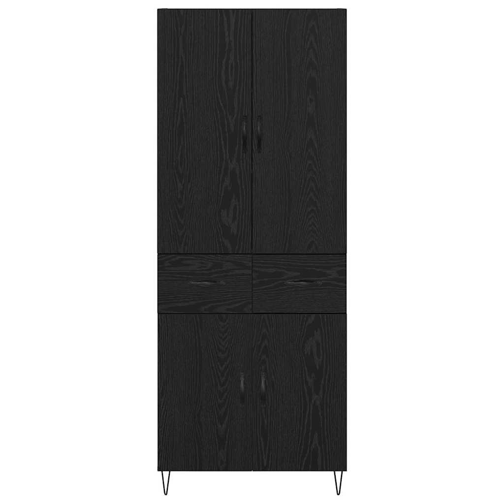 Haut Armoire Montage mural 2 pcs Chêne noir Bois d'ingénierie - XIOS