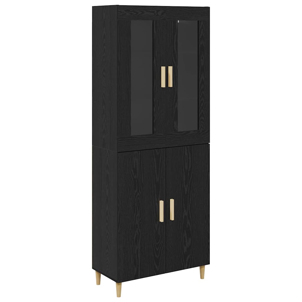 Haut Armoire Montage mural 2 pcs Chêne noir Bois d'ingénierie - XIOS