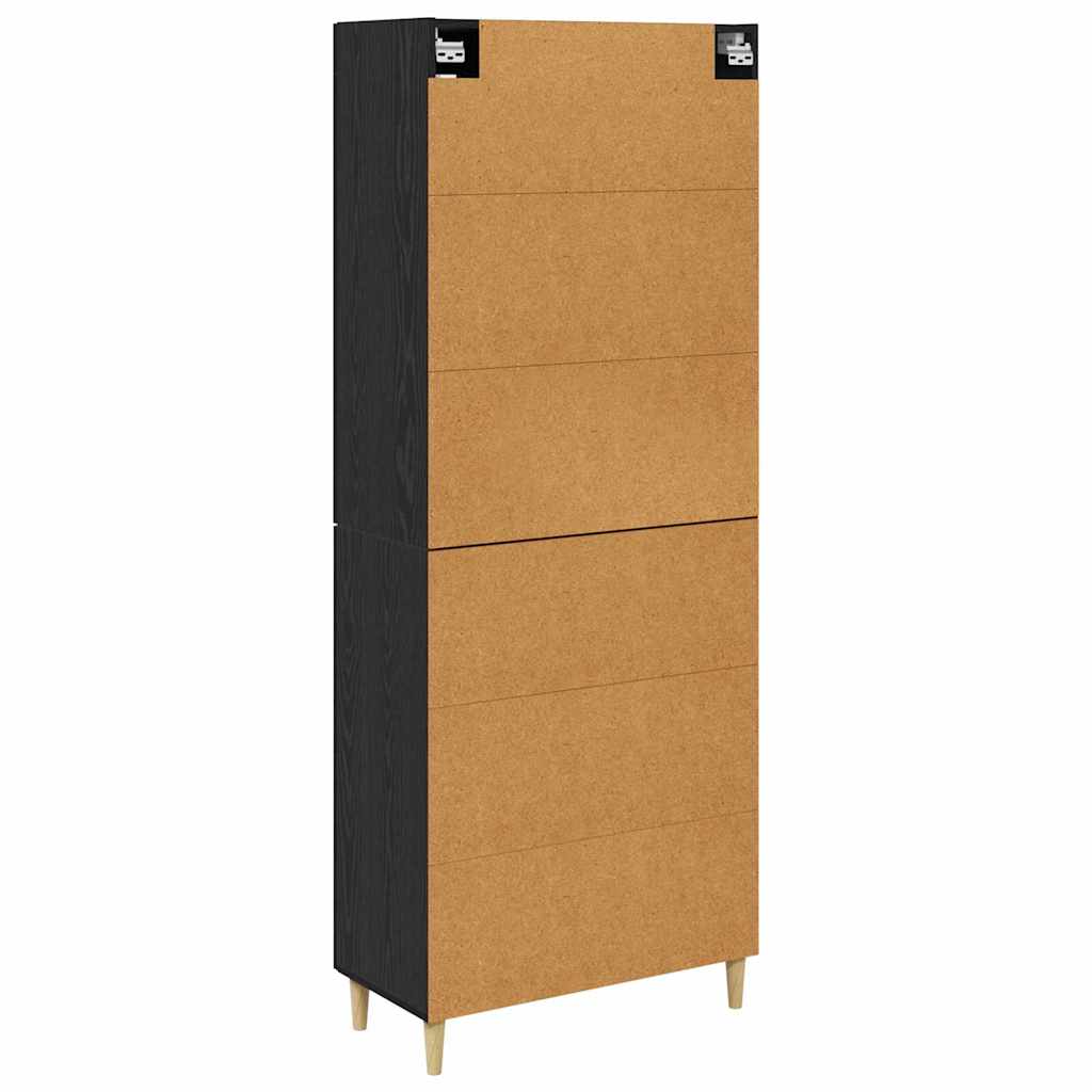 Haut Armoire Montage mural 2 pcs Chêne noir Bois d'ingénierie - XIOS