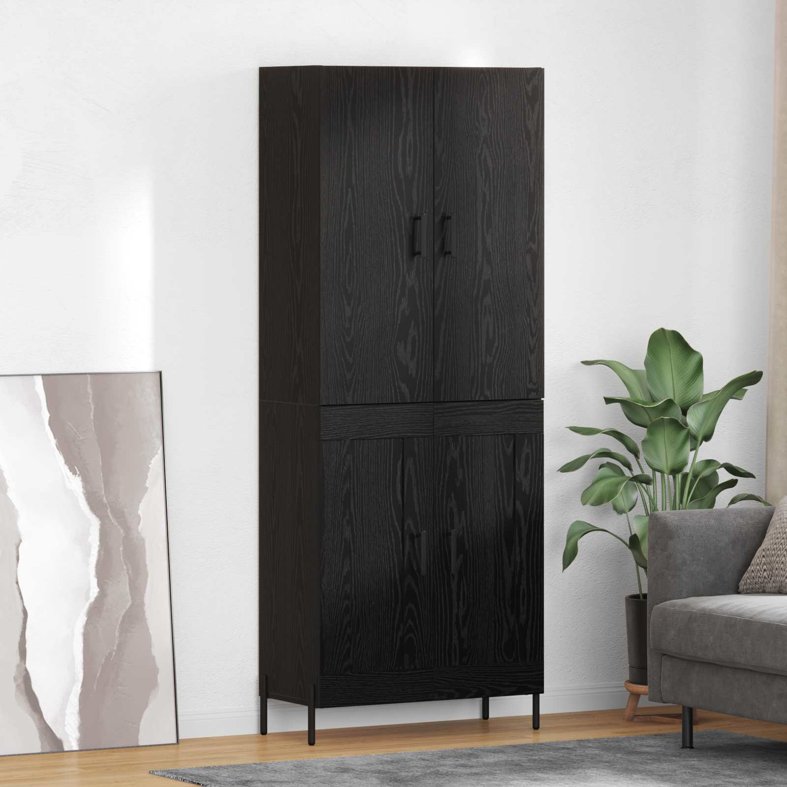 Haut Armoire Chêne noir 69,5 x 34 x 180 cm Bois d'ingénierie - XIOS