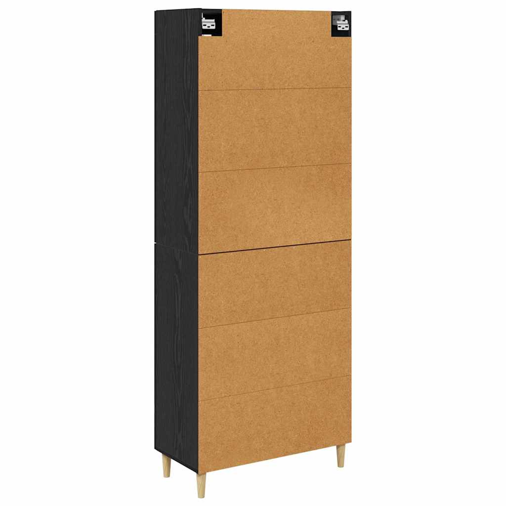 Haut Armoire Montage mural 2 pcs Chêne noir Bois d'ingénierie - XIOS