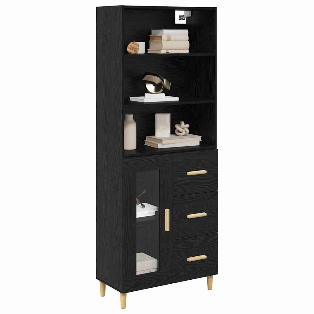 Haut Armoire Montage mural 2 pcs Chêne noir 69,5 x 34 x 180 cm - XIOS