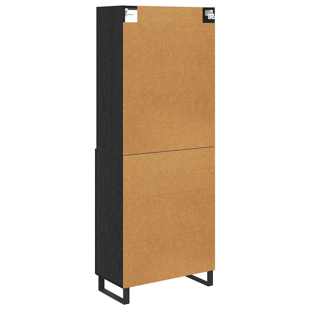 Haut Armoire Montage mural 2 pcs Chêne noir Bois d'ingénierie - XIOS