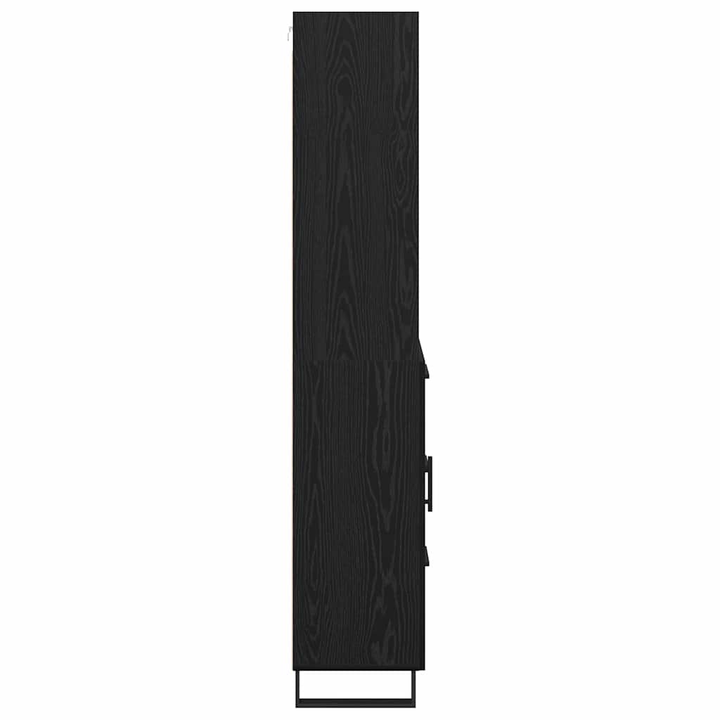 Haut Armoire Montage mural 2 pcs Chêne noir Bois d'ingénierie - XIOS