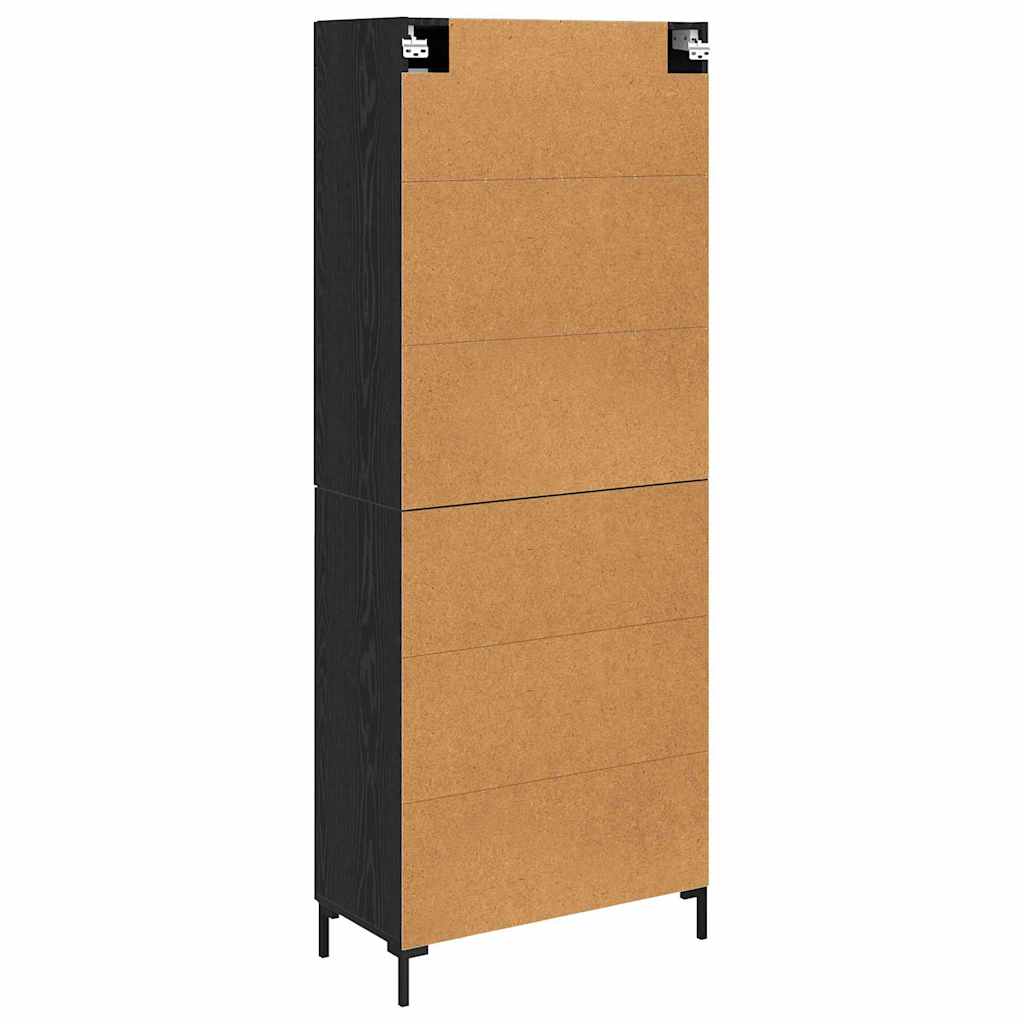Haut Armoire avec tiroir 2 pcs Chêne noir Bois d'ingénierie - XIOS