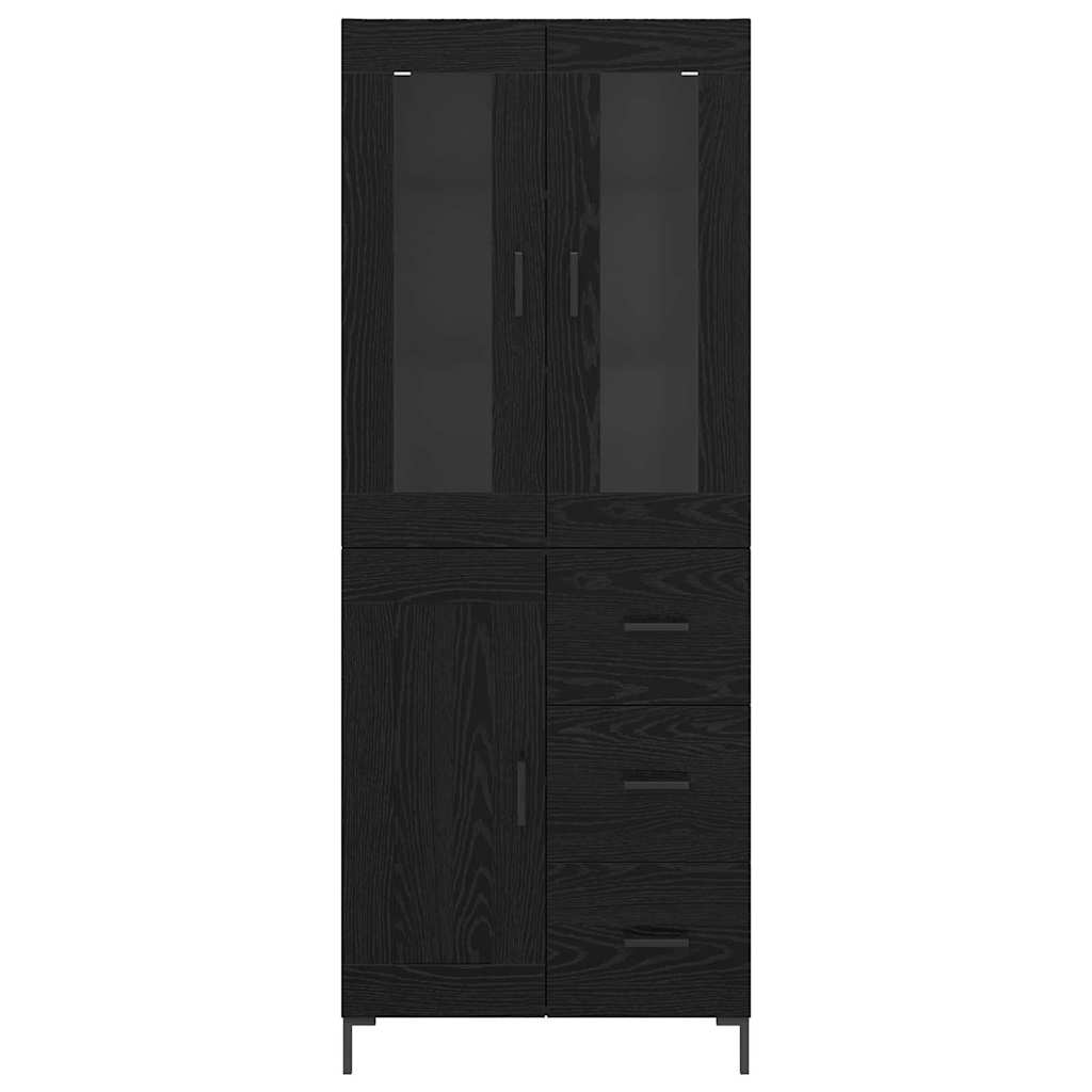 Haut Armoire avec tiroir 2 pcs Chêne noir Bois d'ingénierie - XIOS