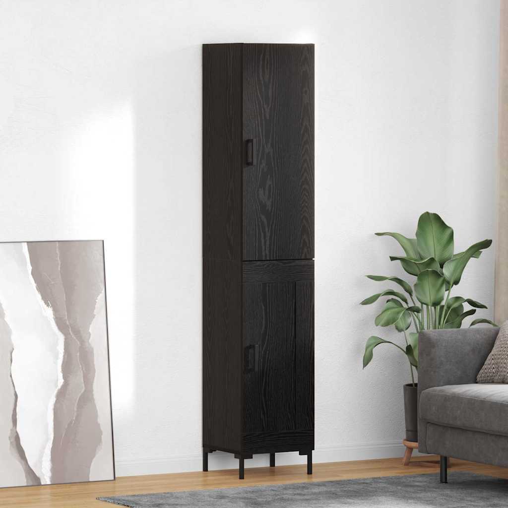 Haut Armoire Montage mural 2 pcs Chêne noir Bois d'ingénierie - XIOS