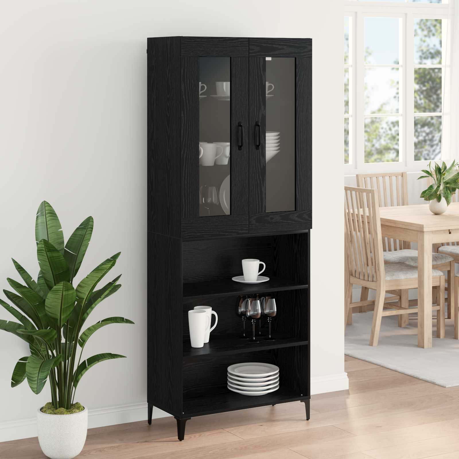 Haut Armoire Chêne noir 69,5 x 34 x 180 cm Bois d'ingénierie - XIOS