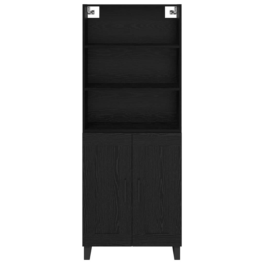 Haut Armoire Montage mural 2 pcs Chêne noir Bois d'ingénierie - XIOS