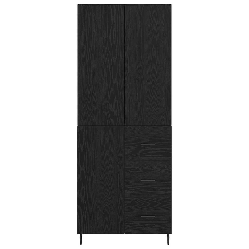 Haut Armoire Montage mural 2 pcs Chêne noir 69,5 x 34 x 180 cm - XIOS
