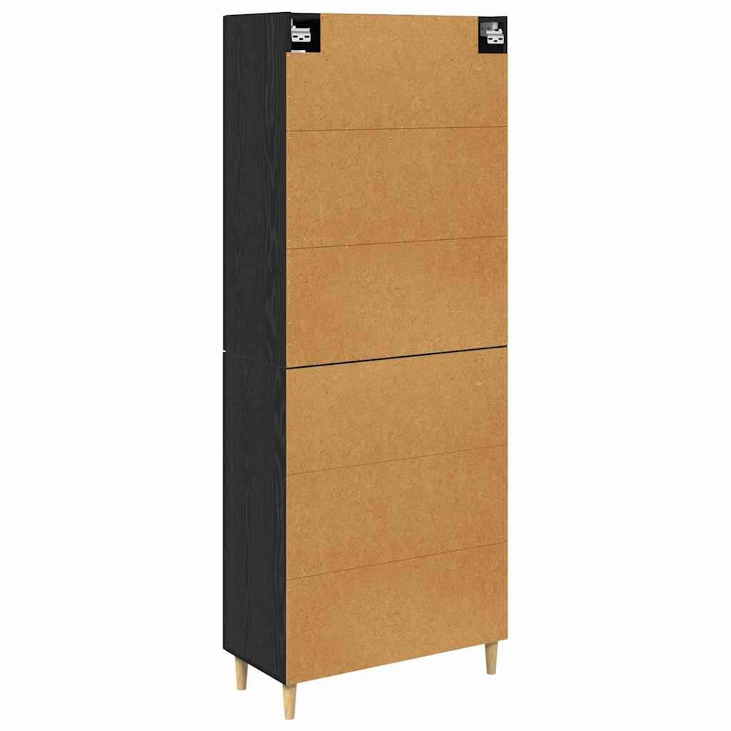 Haut Armoire Montage mural 2 pcs Chêne noir Bois d'ingénierie - XIOS