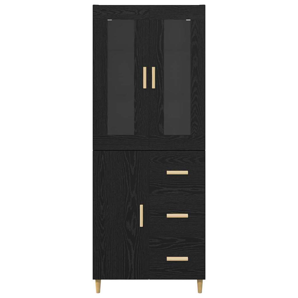 Haut Armoire Montage mural 2 pcs Chêne noir Bois d'ingénierie - XIOS