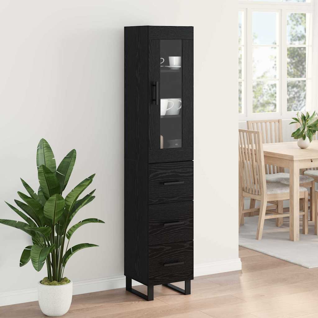 Haut Armoire Chêne noir 69,5 x 34 x 180 cm Bois d'ingénierie - XIOS