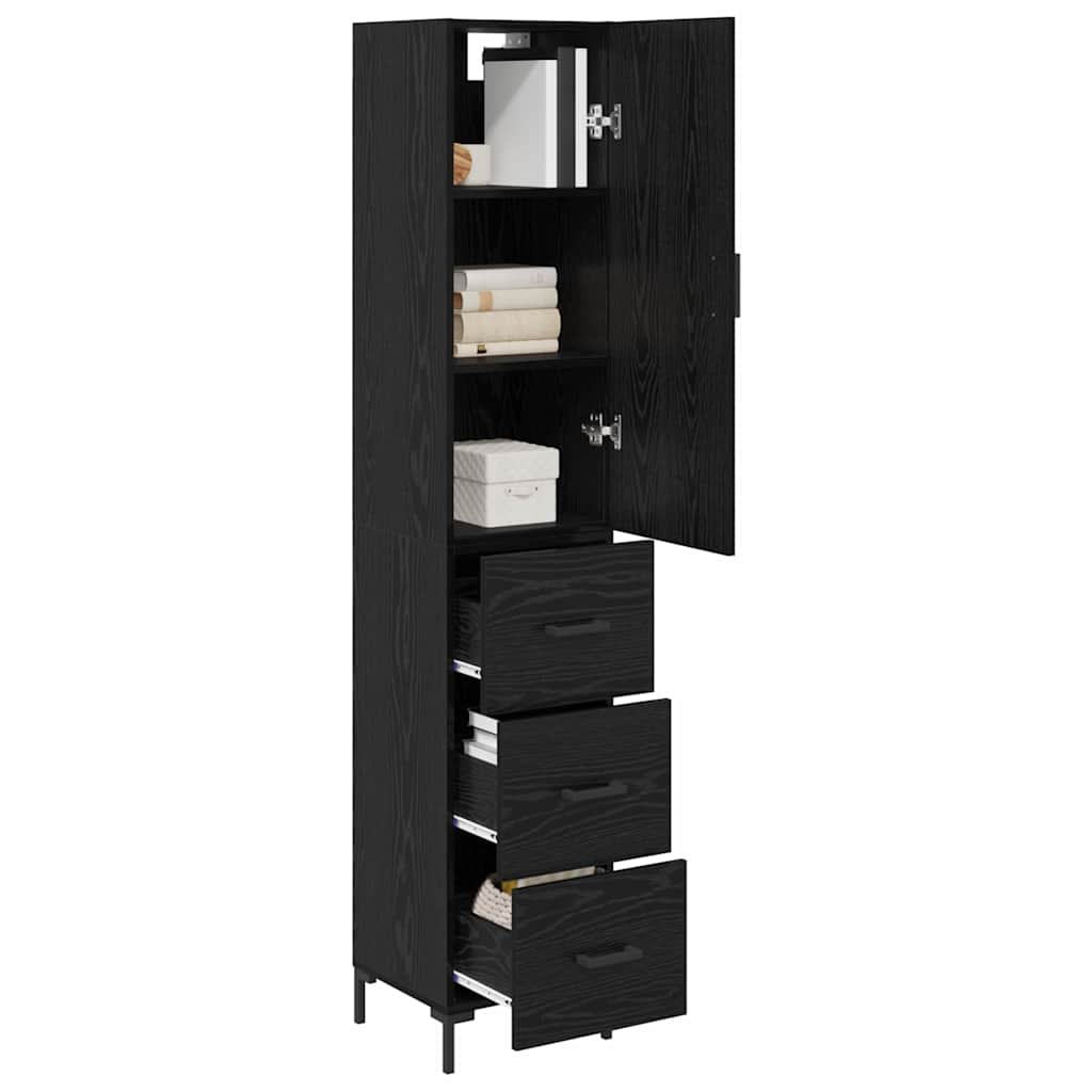 Haut Armoire Montage mural 2 pcs Chêne noir Bois d'ingénierie - XIOS