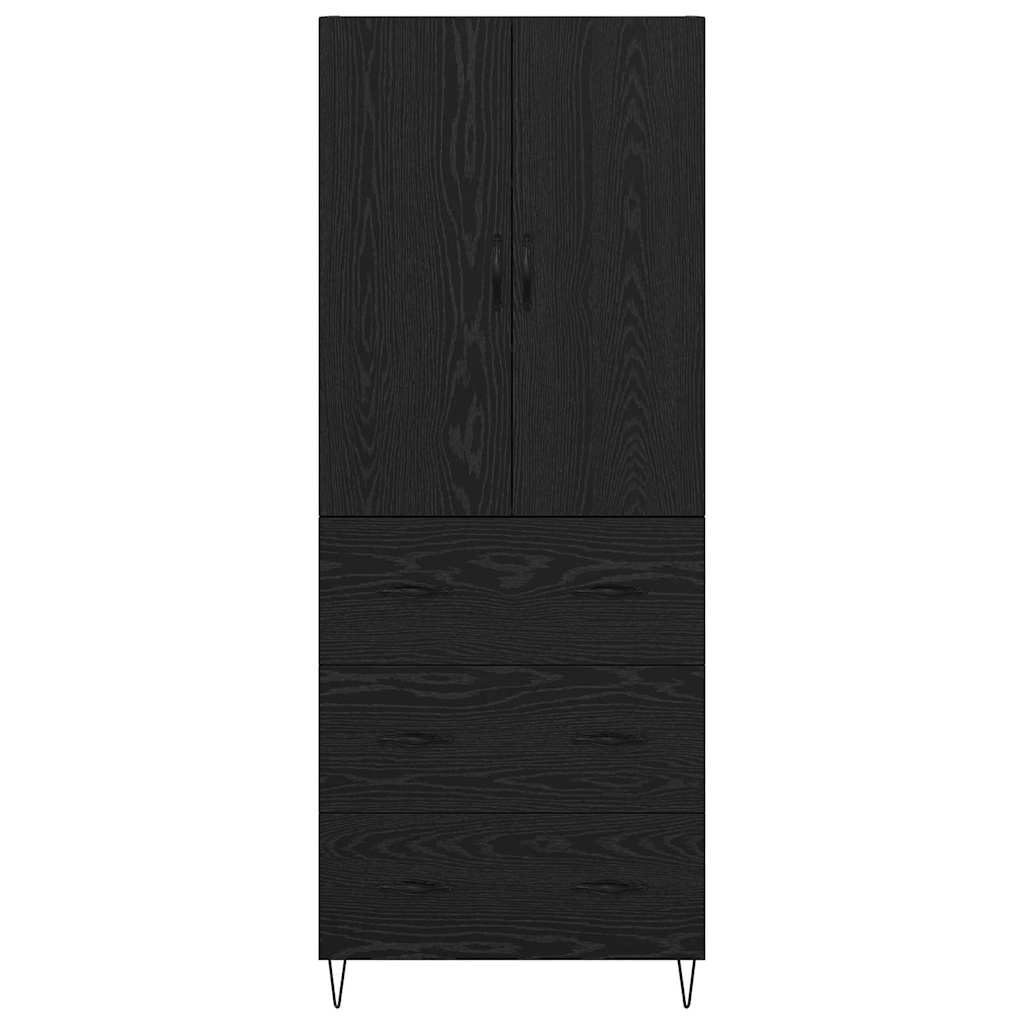 Haut Armoire Montage mural 2 pcs Chêne noir Bois d'ingénierie - XIOS