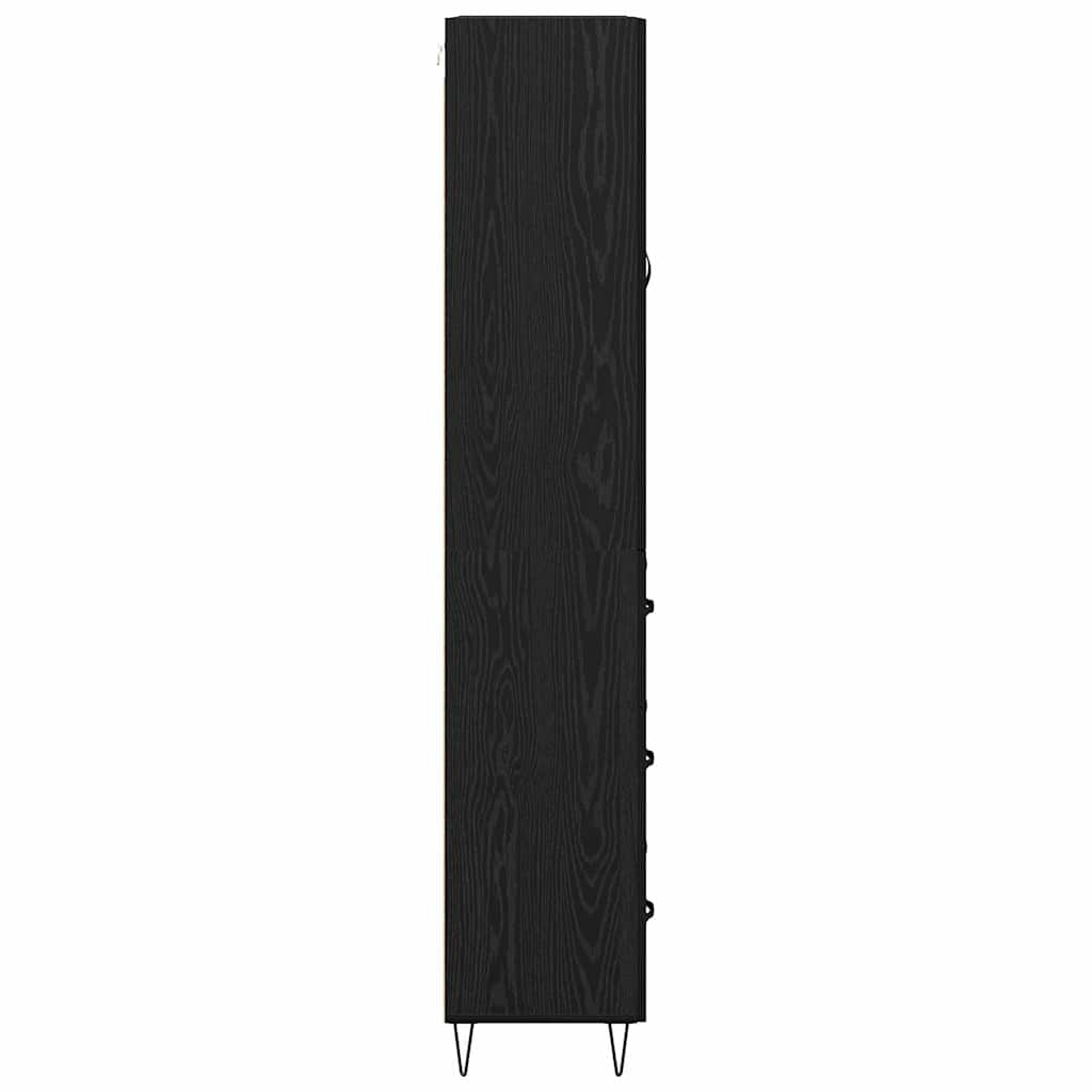 Haut Armoire Montage mural 2 pcs Chêne noir Bois d'ingénierie - XIOS