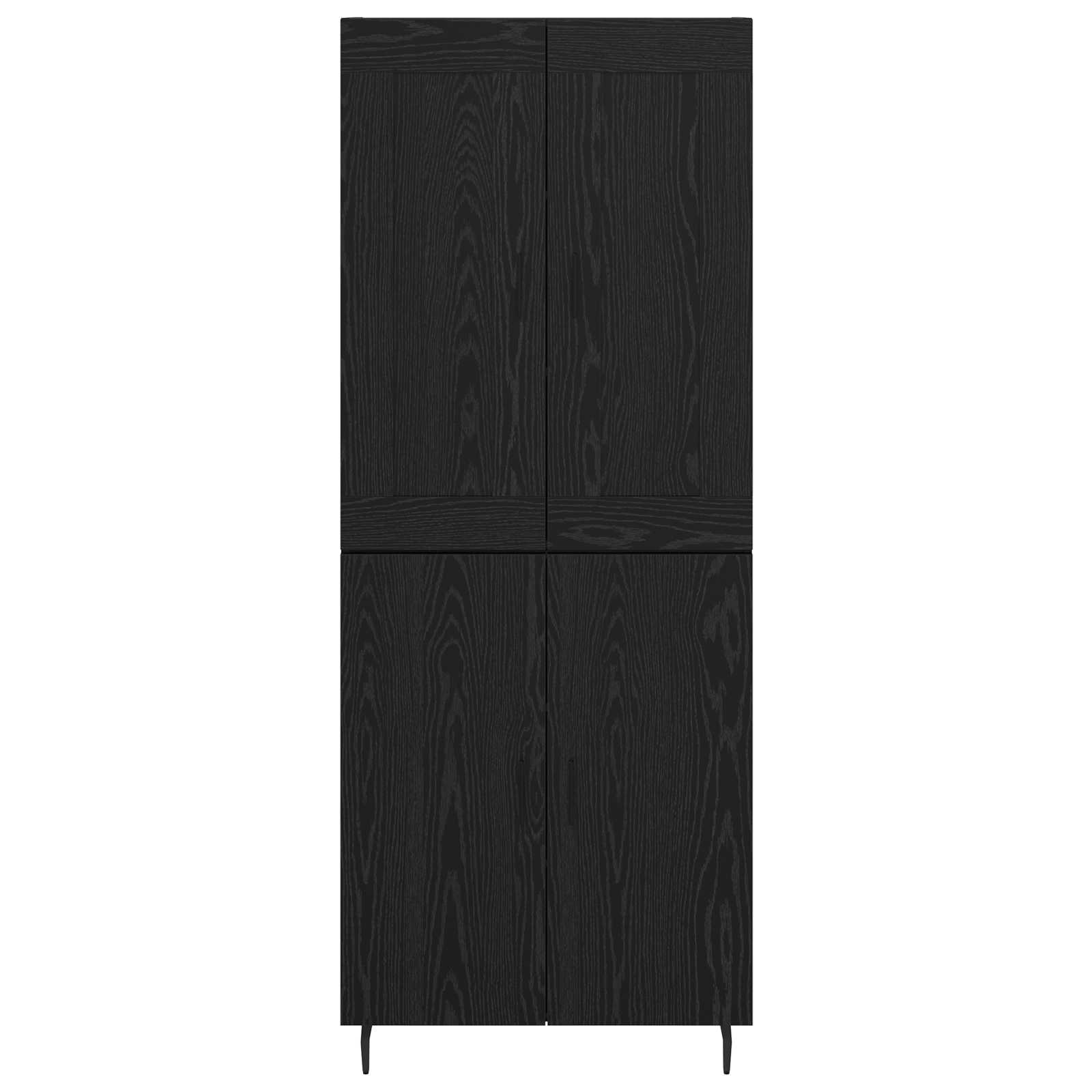 Haut Armoire 2 pcs Chêne noir Bois Aggloméré et Verre - XIOS