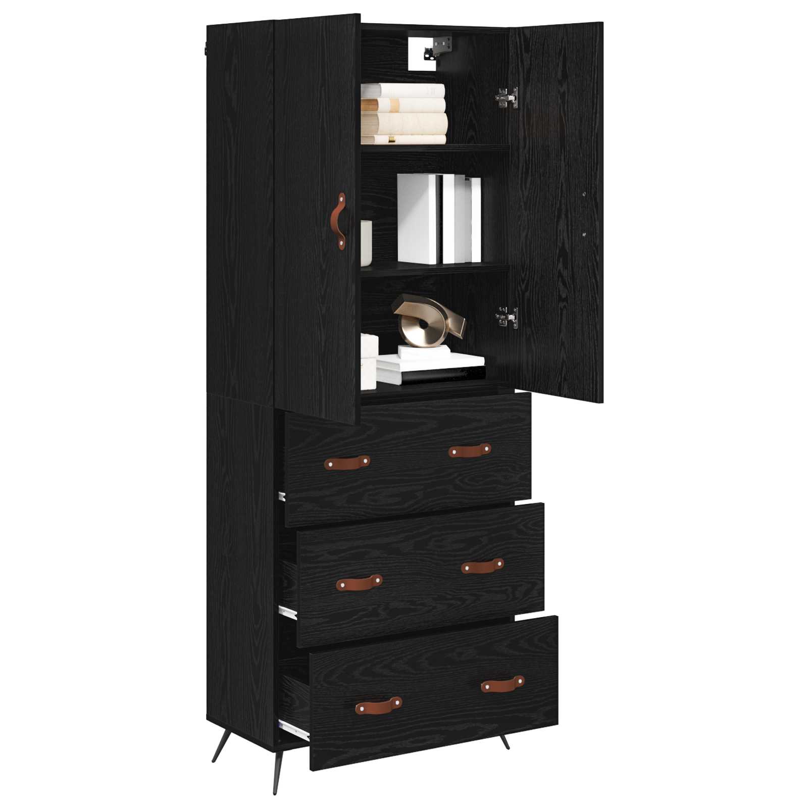 Haut Armoire Chêne noir 69,5 x 34 x 180 cm Bois d'ingénierie - XIOS