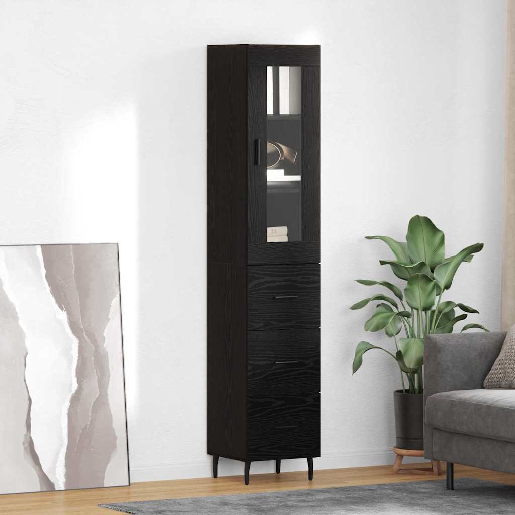 Haut Armoire Chêne noir 34,5 x 34 x 180 cm Bois d'ingénierie - XIOS