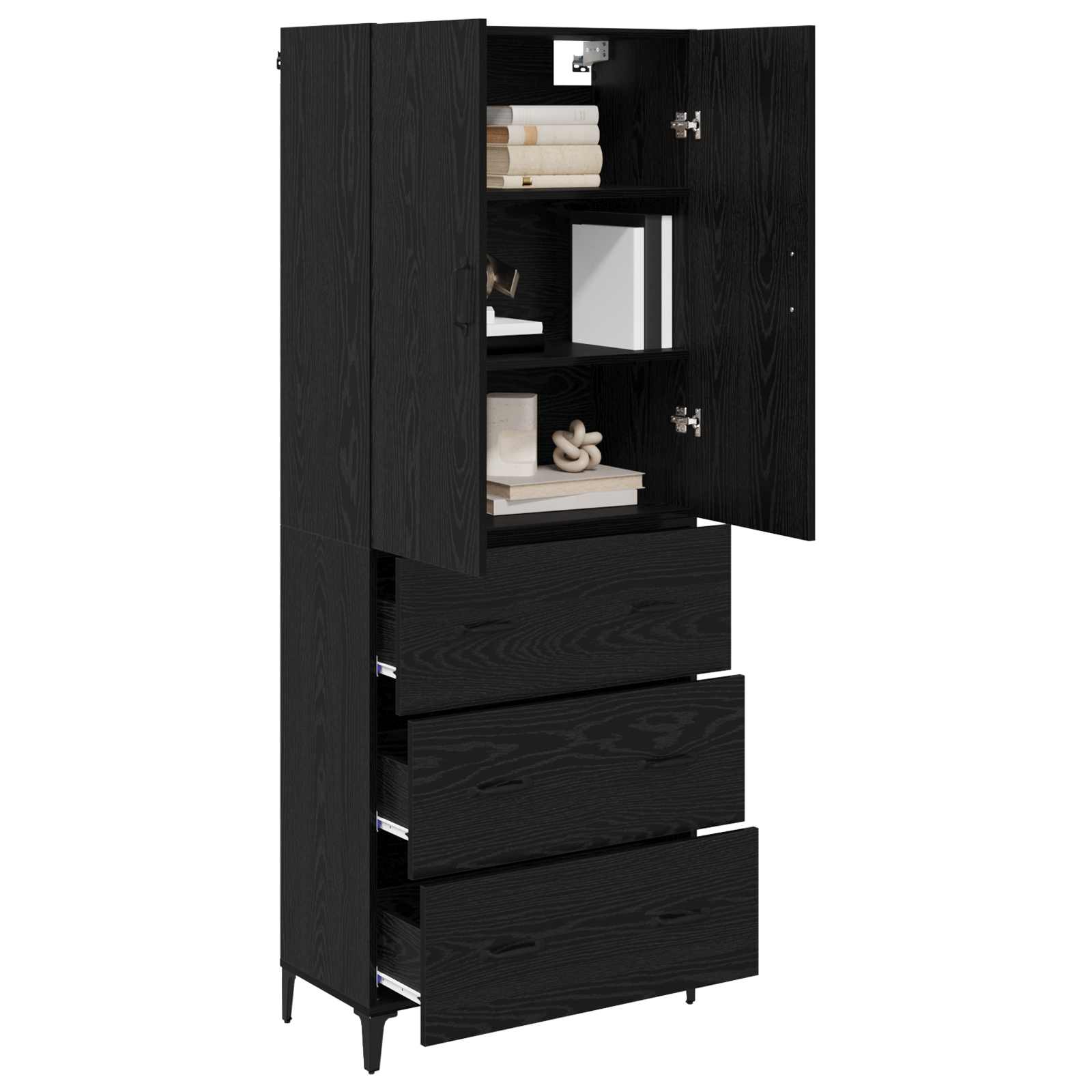 Haut Armoire Chêne noir 69,5 x 34 x 180 cm Bois d'ingénierie - XIOS