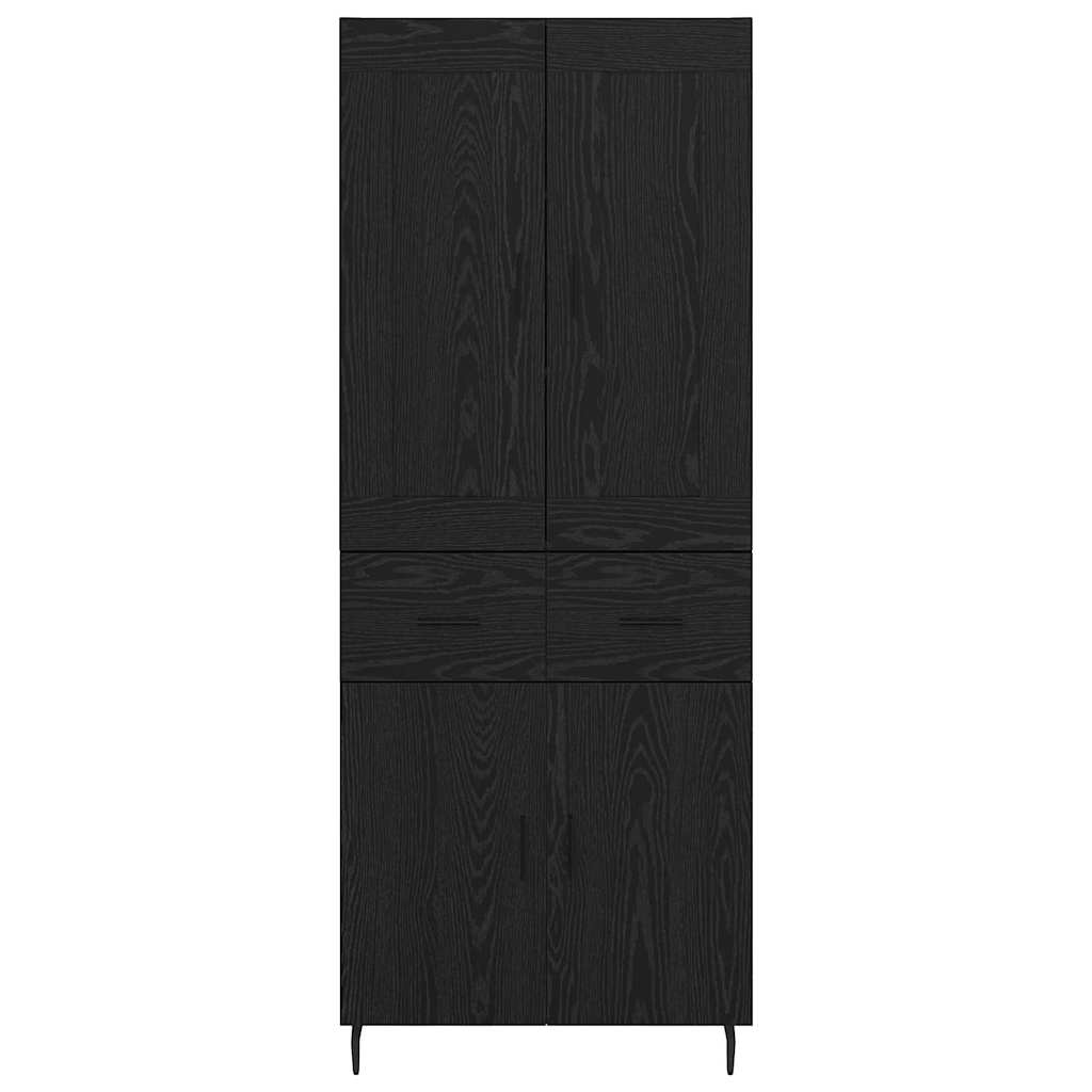 Haut Armoire Montage mural 2 pcs Chêne noir 69,5 x 34 x 180 cm - XIOS
