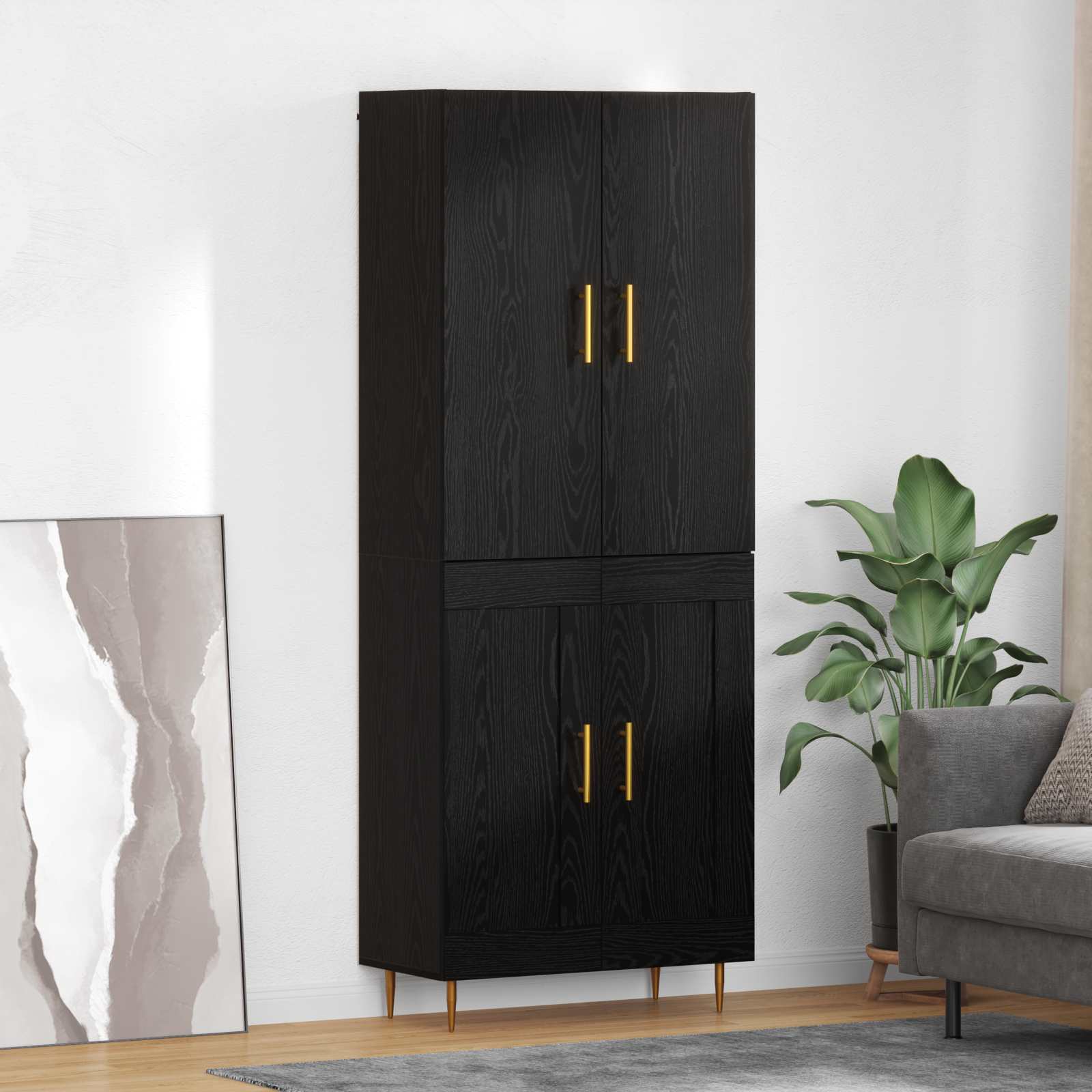 Haut Armoire Chêne noir 69,5 x 34 x 180 cm Bois d'ingénierie - XIOS
