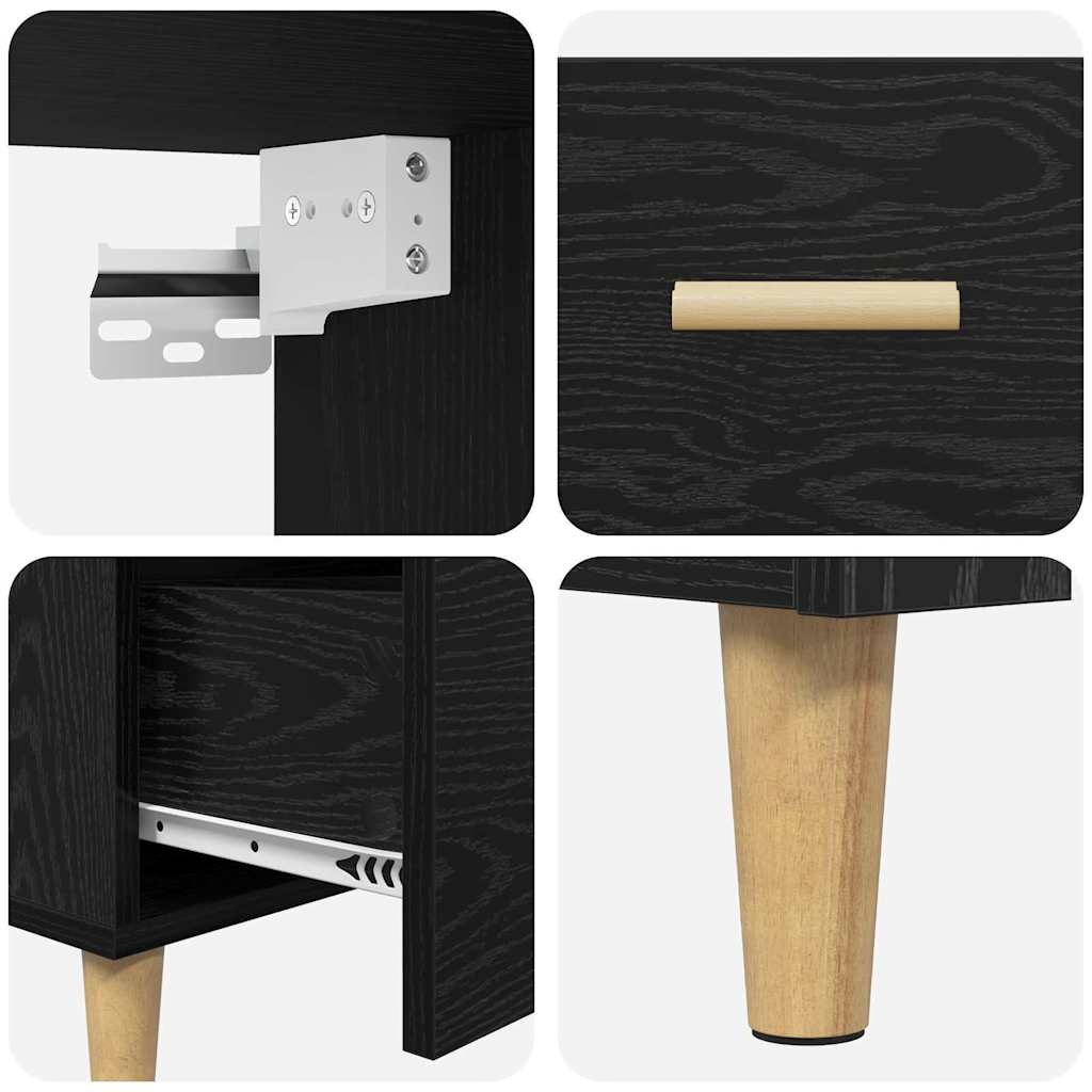 Haut Armoire Montage mural 2 pcs Chêne noir 69,5 x 34 x 180 cm - XIOS