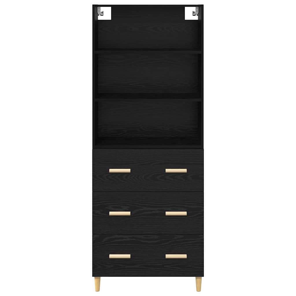 Haut Armoire Montage mural 2 pcs Chêne noir 69,5 x 34 x 180 cm - XIOS