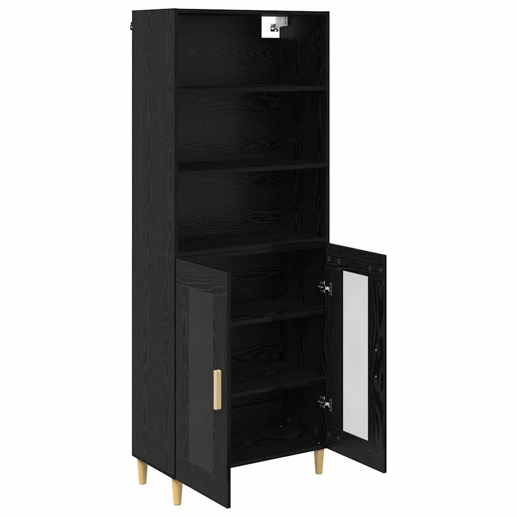Haut Armoire Montage mural 2 pcs Chêne noir 69,5 x 34 x 180 cm - XIOS
