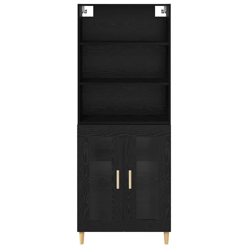 Haut Armoire Montage mural 2 pcs Chêne noir 69,5 x 34 x 180 cm - XIOS