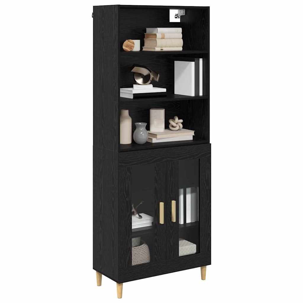 Haut Armoire Montage mural 2 pcs Chêne noir 69,5 x 34 x 180 cm - XIOS