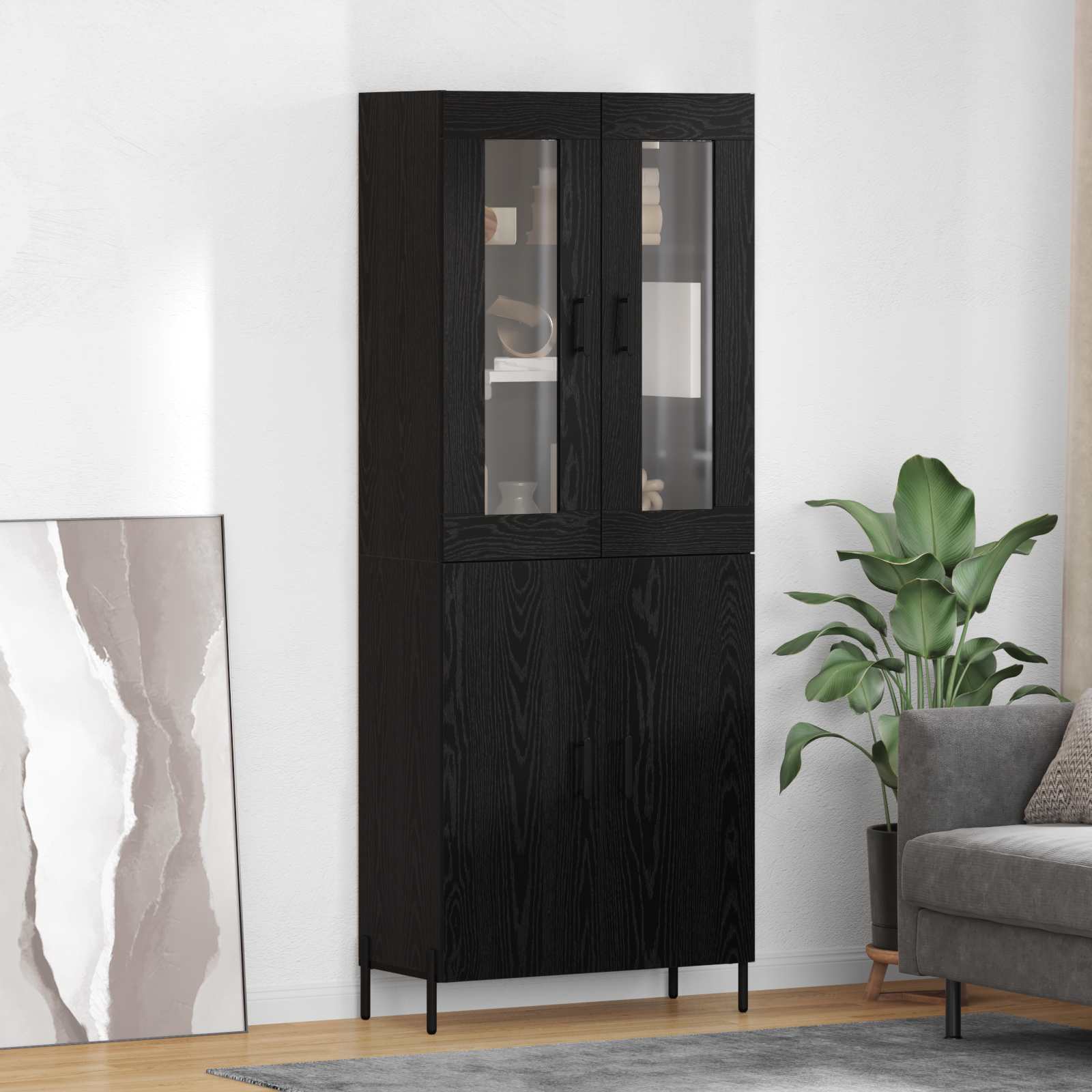 Haut Armoire Chêne noir 69,5 x 34 x 180 cm Bois d'ingénierie - XIOS