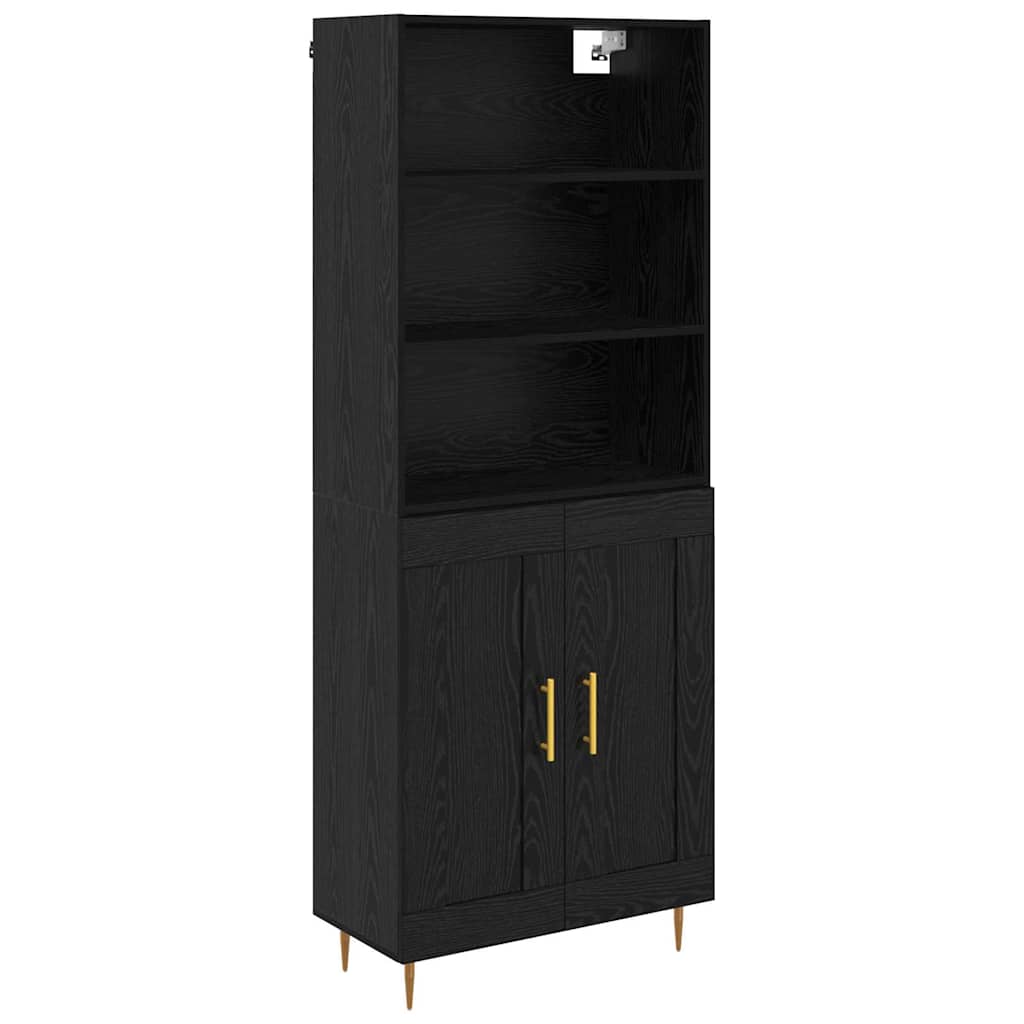 Haut Armoire Montage mural 2 pcs Chêne noir Bois d'ingénierie - XIOS